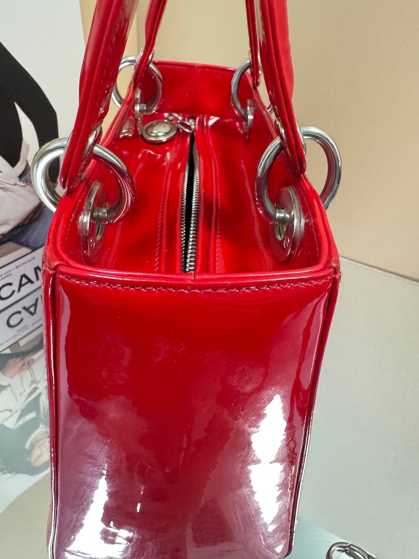 Dior - Lady Dior - Patent leather - Red - (Medium)