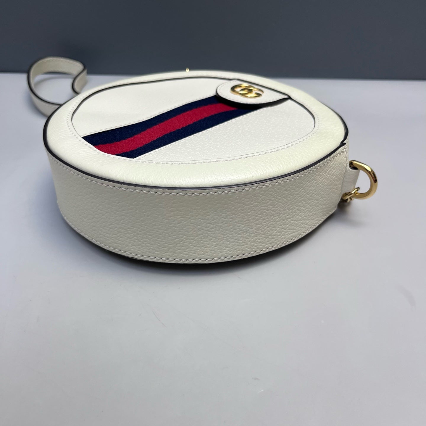 Gucci - Ophidia Round Mini Chain Bag - Grained leather - White - (mini)
