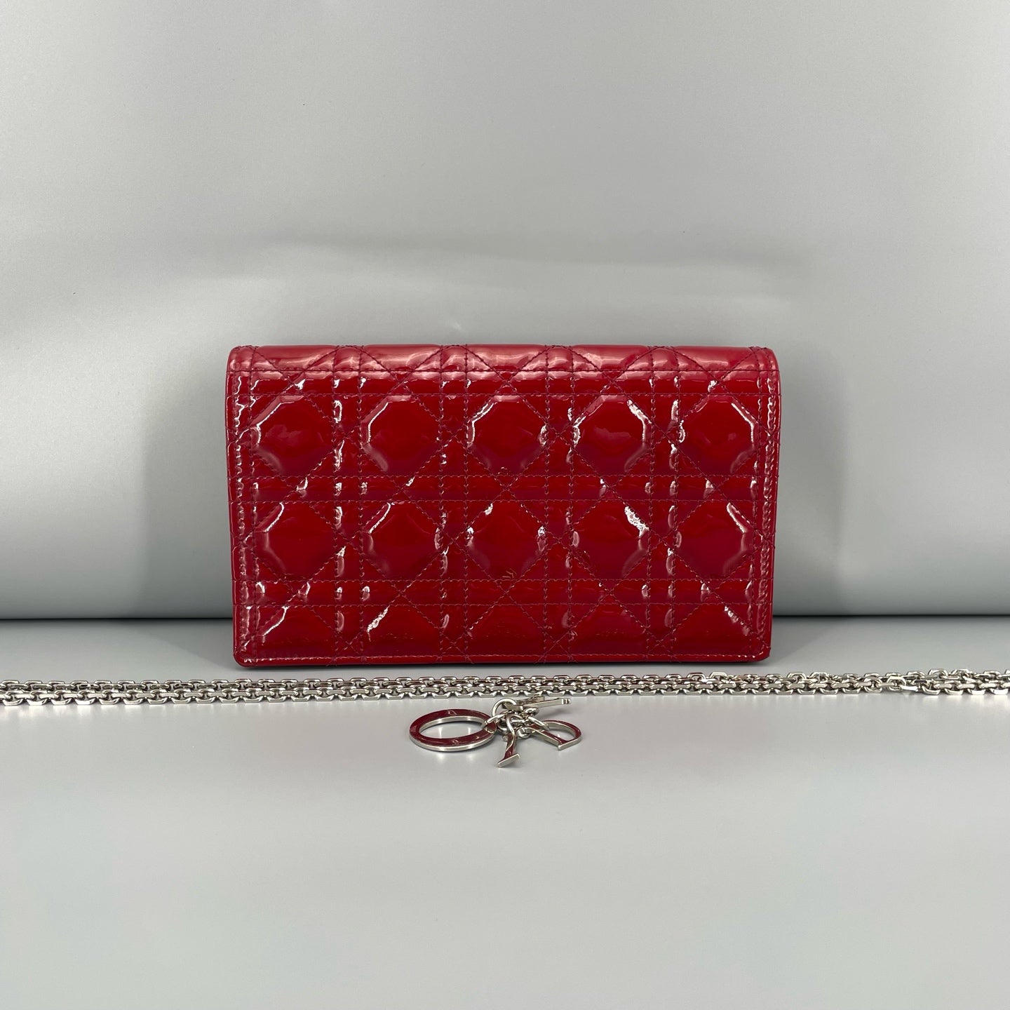 Dior - Lady Dior WOC (Wallet on Chain) - Patent leather - Red - (mini)