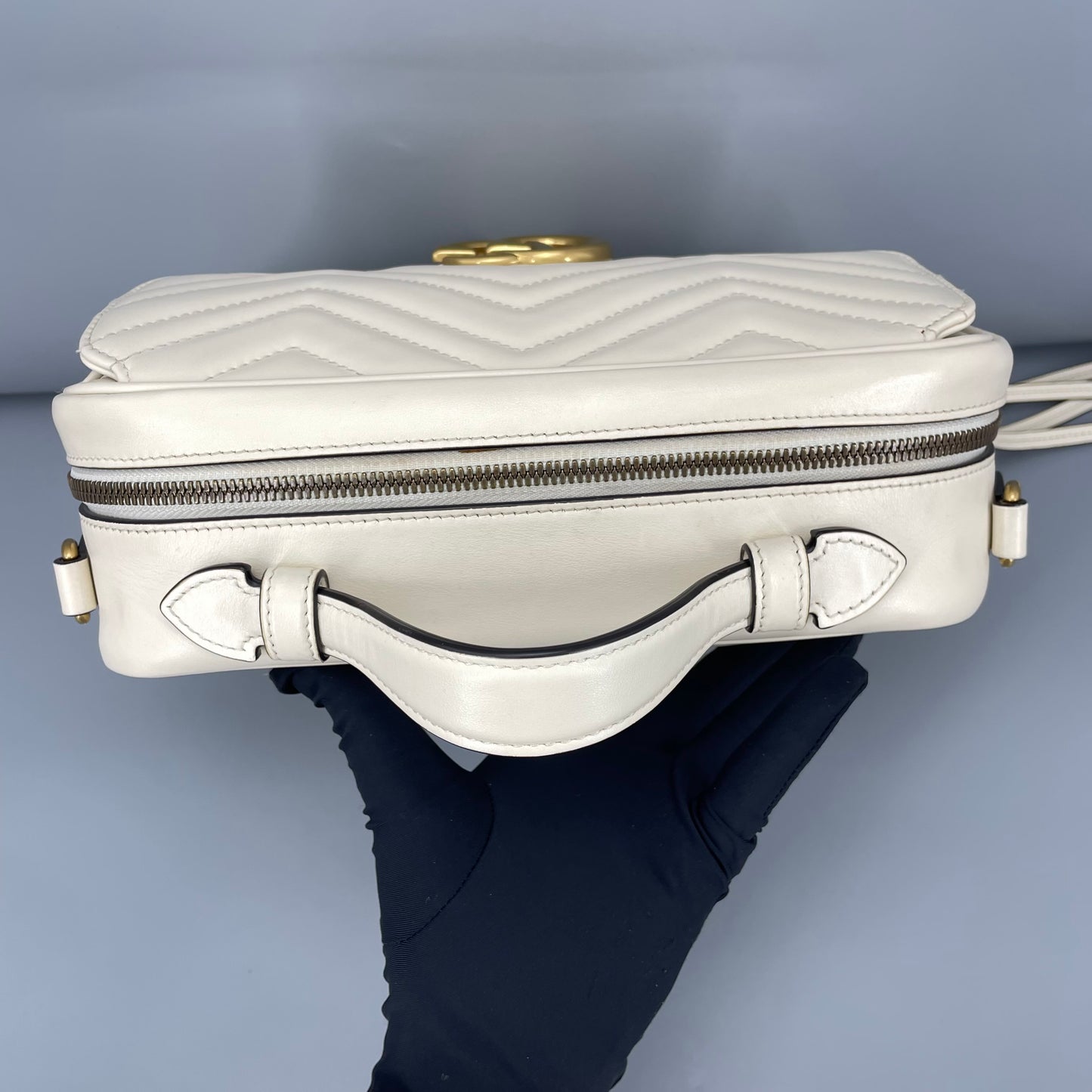 Gucci - GG Marmont Messenger Bag - Leather - White - (Medium)