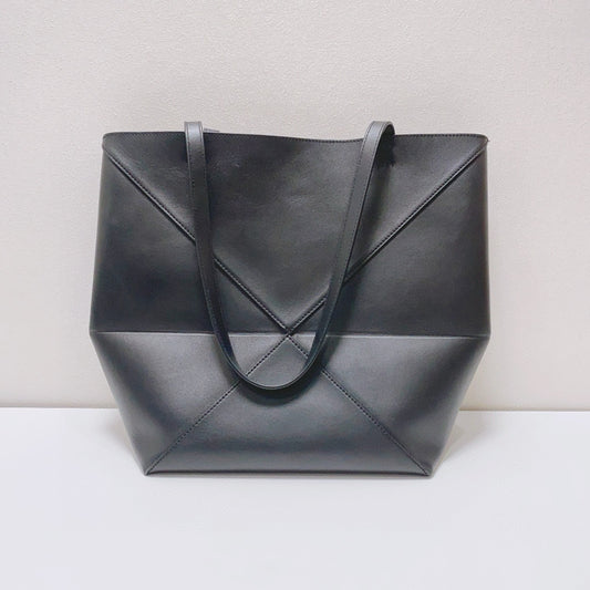 Loewe - Puzzle Fold Tote - Calfskin leather - Black - (Medium)