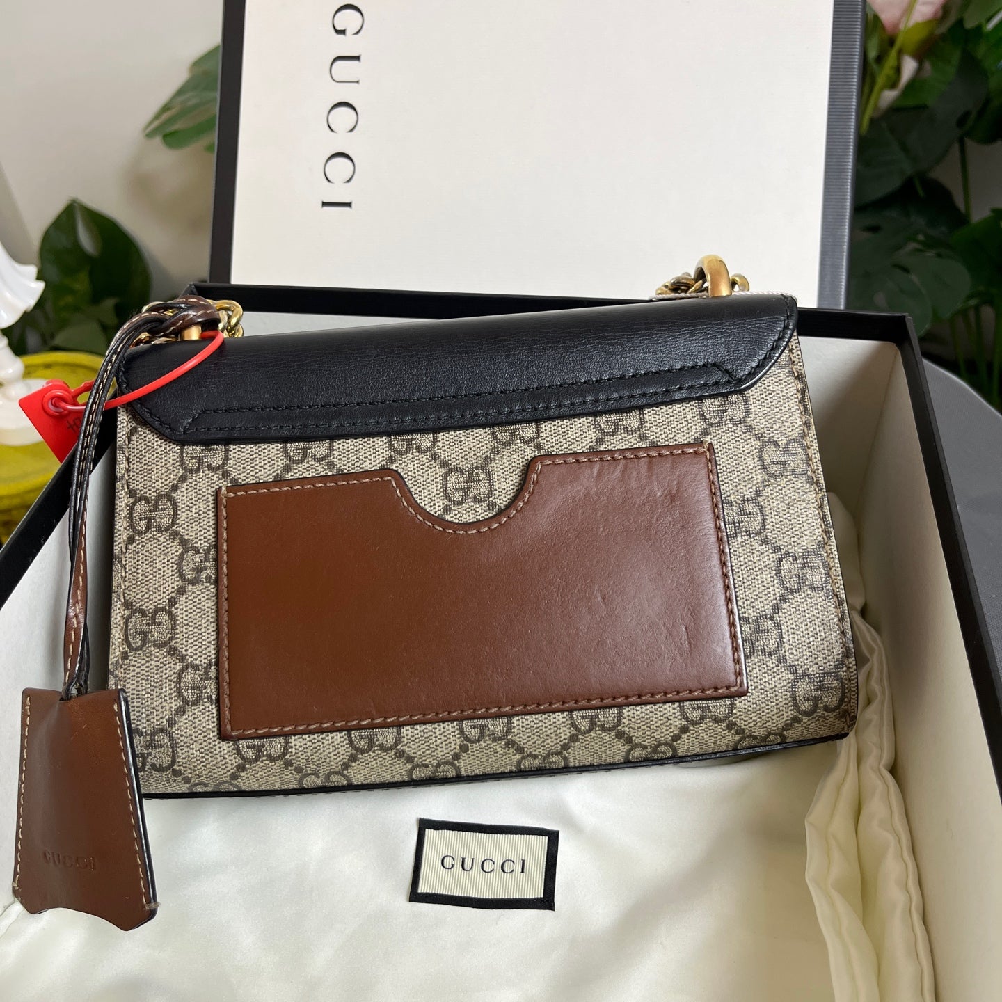 Gucci - Padlock Mini Shoulder Bag - GG Supreme canvas with leather trim - Beige and Ebony with Black and Brown accents - (mini)