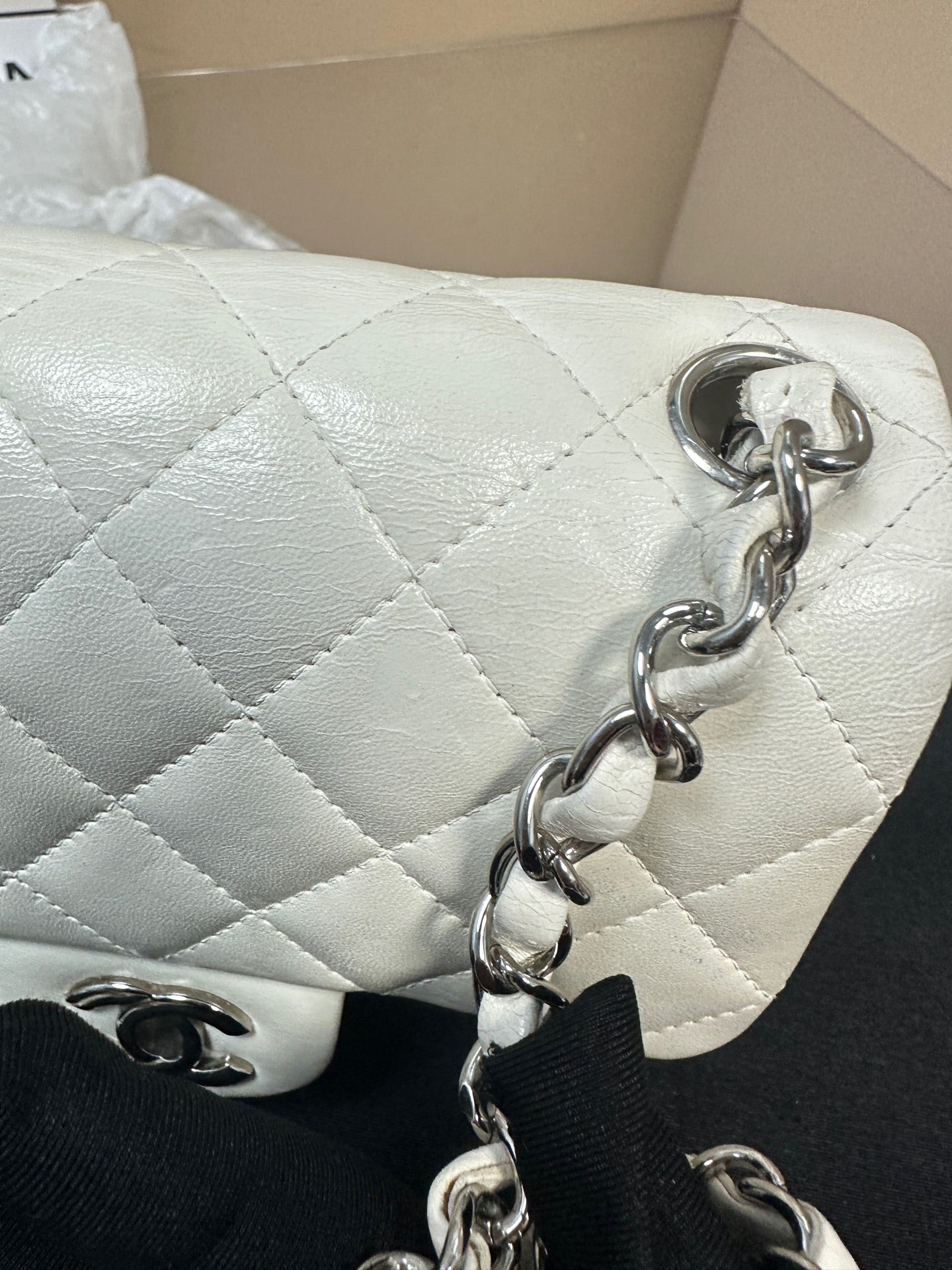Chanel - Classic Flap Mini Square - Lambskin leather - White - (mini)