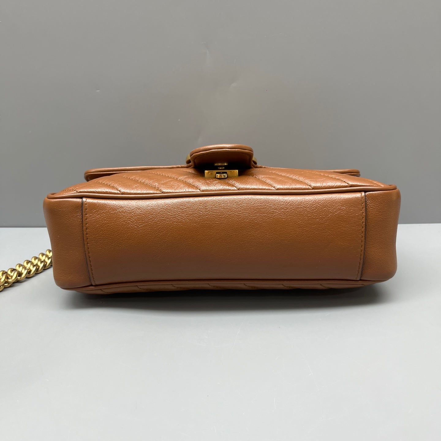 Gucci - GG Marmont Matelassé Shoulder Bag - Leather - Caramel with Gold-Tone Hardware - (medium)