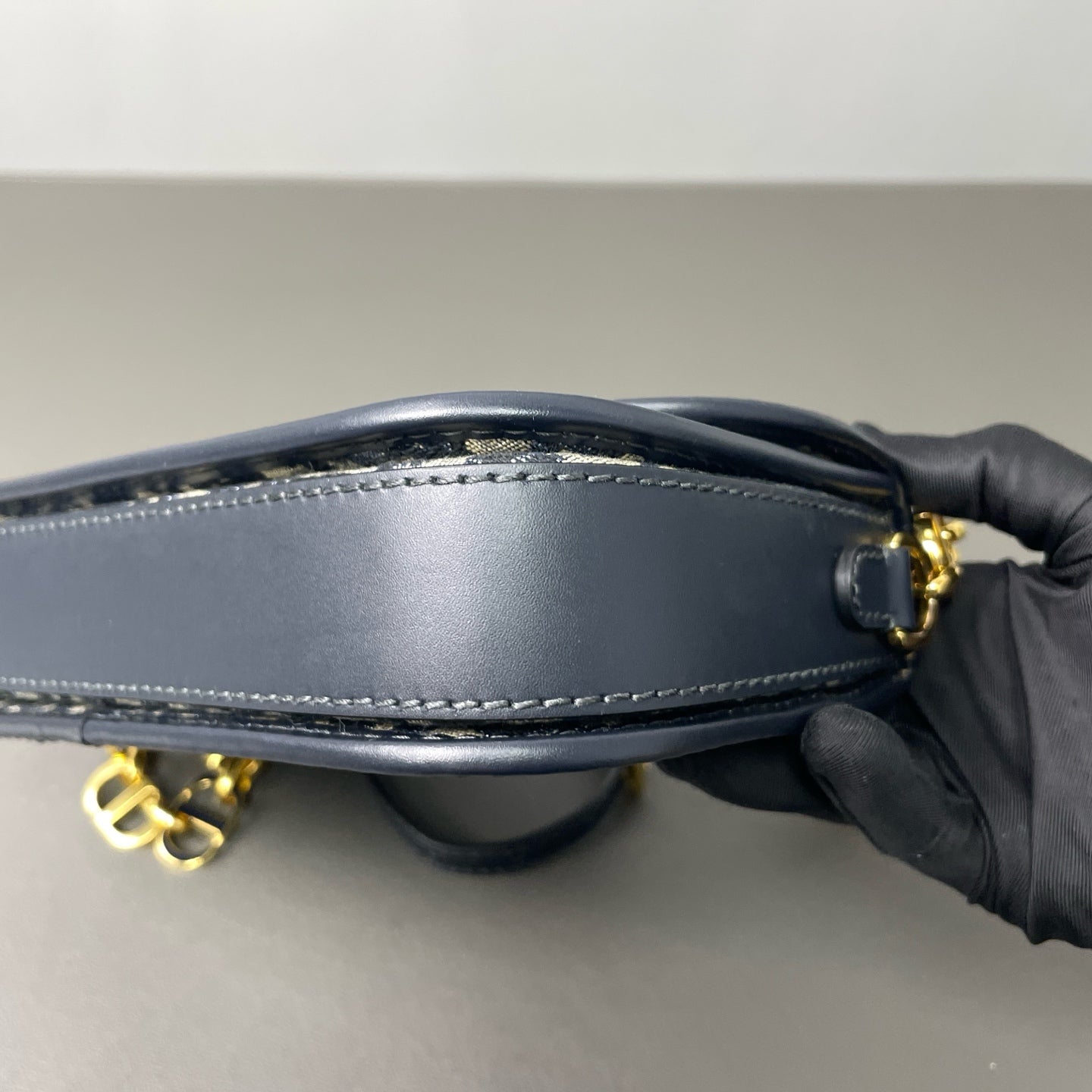 Dior - Montaigne Avenue Oblique Chain Bag - Oblique canvas with leather trim - Blue - (mini)