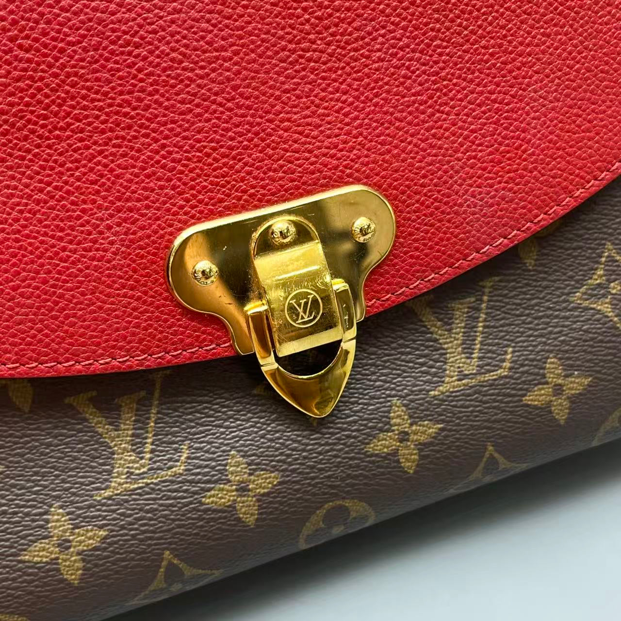 Louis Vuitton - Saint Placide - Monogram coated canvas and grained leather - Brown and Red - (small)