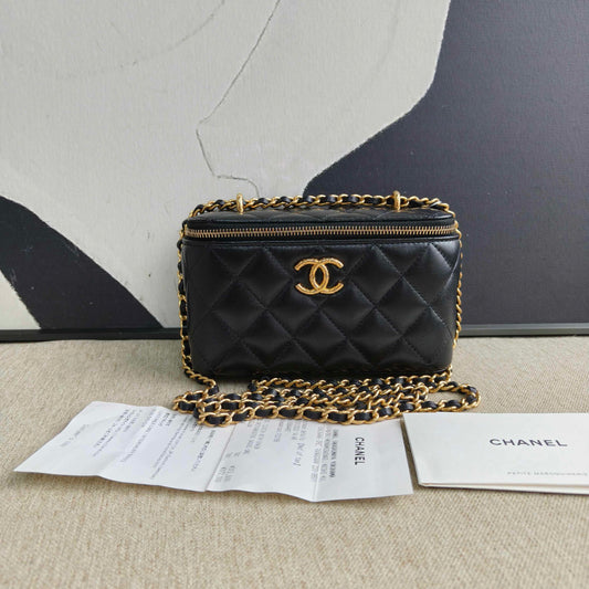 Chanel - Clutch With Chain - Lambskin leather - Black - (mini)