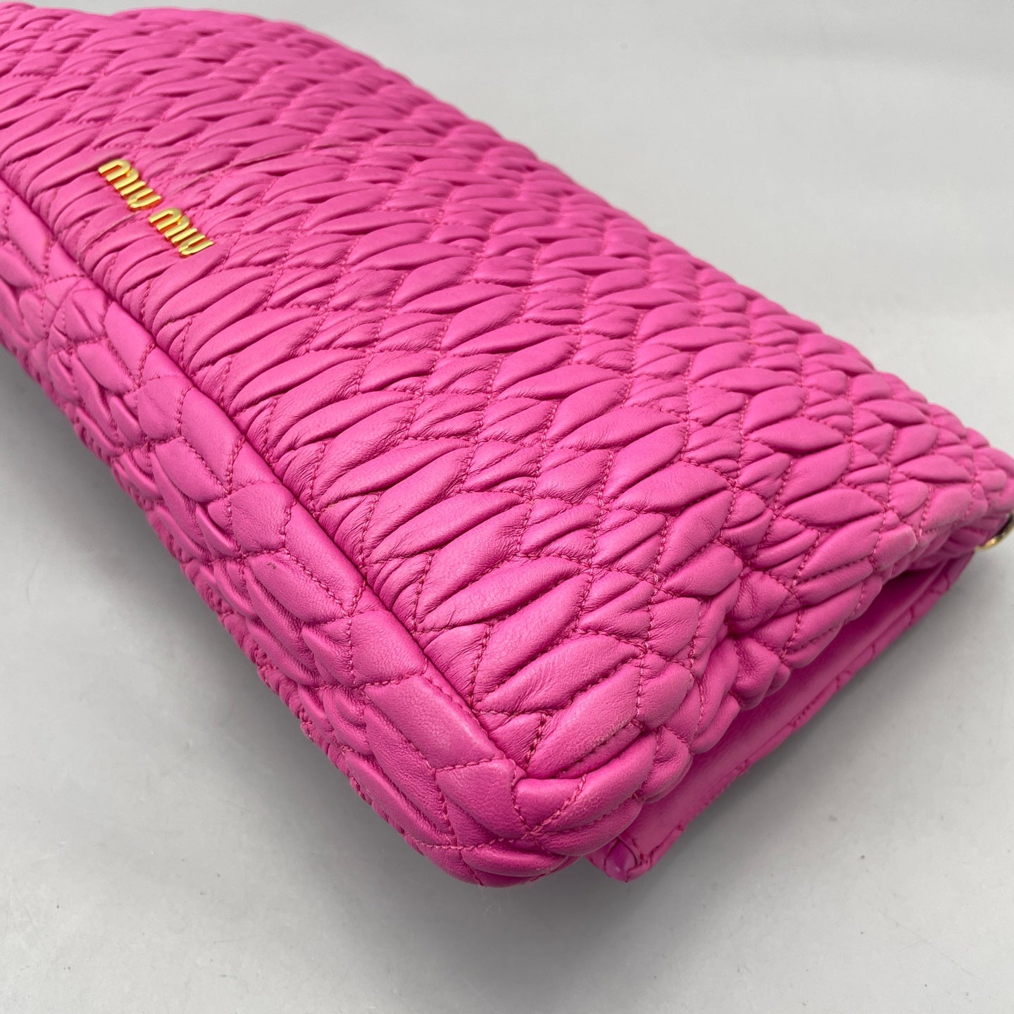 Miu Miu - Matelassé Jewel Chain Bag (A7836d) - Leather - Pink - (medium)