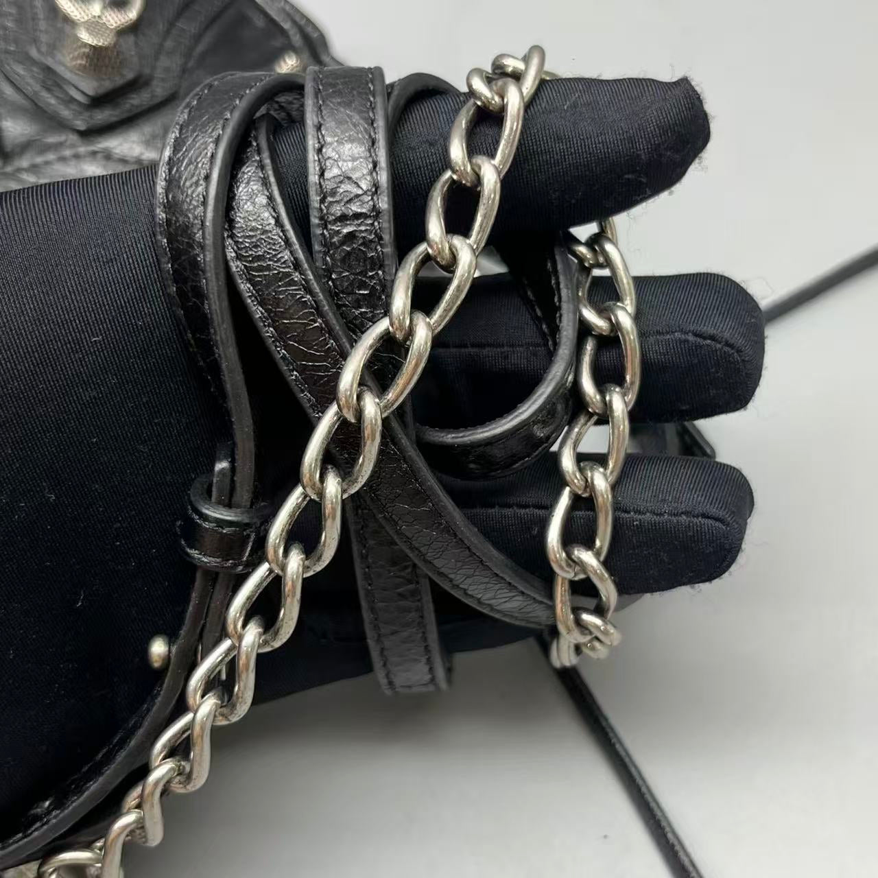 Balenciaga - Le Cagole Crescent Shoulder Bag - Leather - Black - (mini)