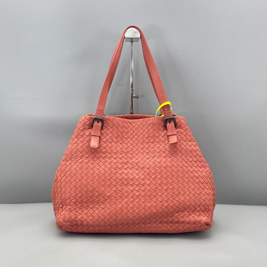 Bottega Veneta - Intrecciato Woven Tote Bag - Leather - Pink - (medium)