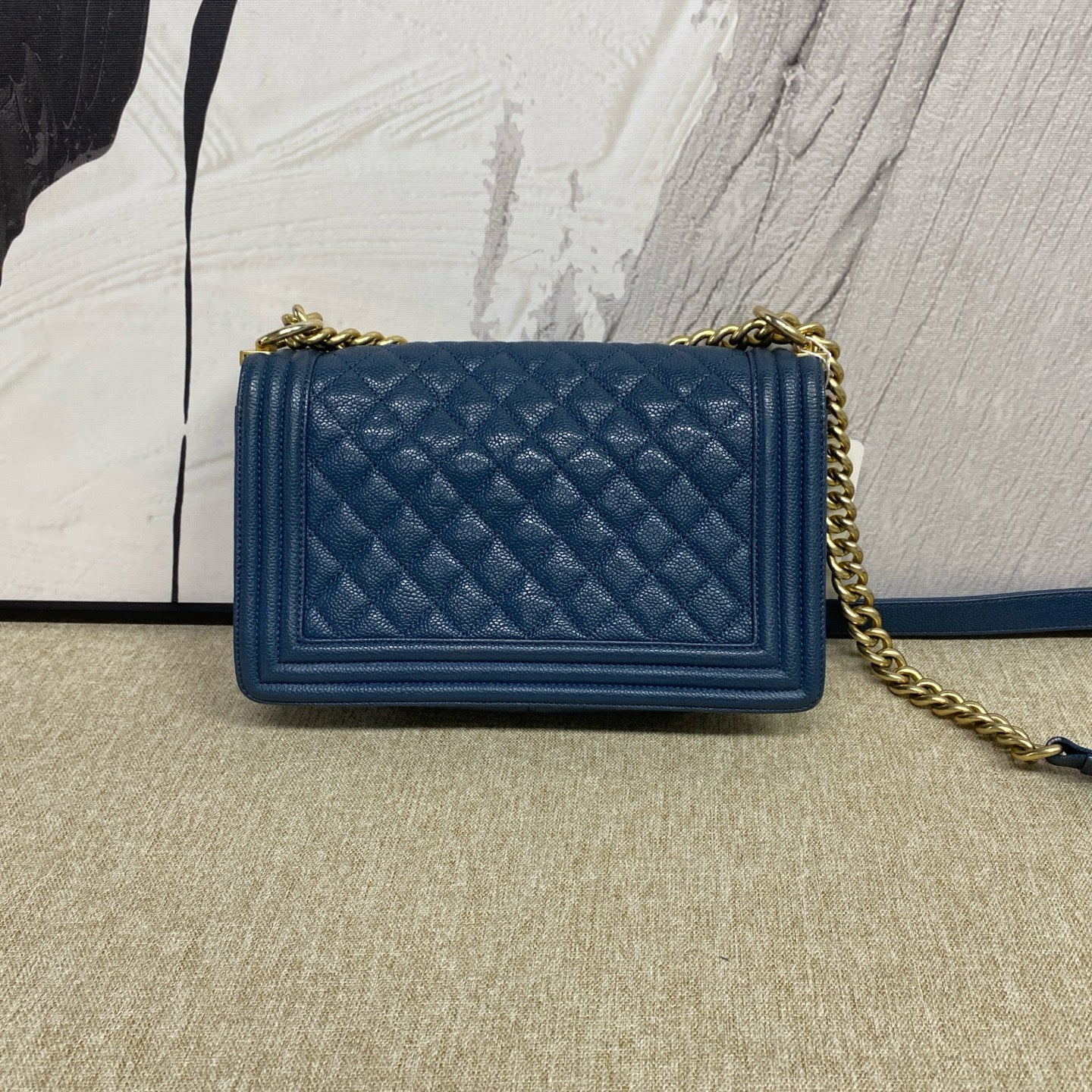 Chanel - Le Boy Medium - Caviar leather - Blue - (Medium)