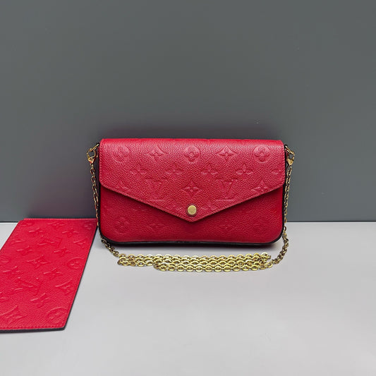 Louis Vuitton - Félicie Pochette - Monogram Empreinte leather - Red - (mini)