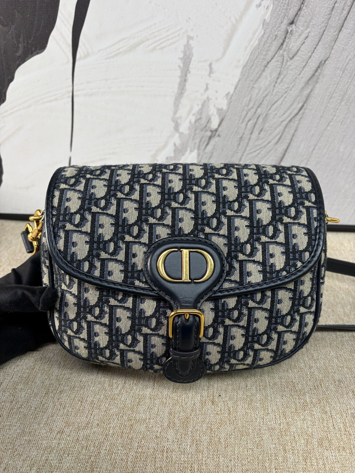 Dior - Bobby Bag - Oblique canvas with calfskin leather trim - Blue - (Medium)
