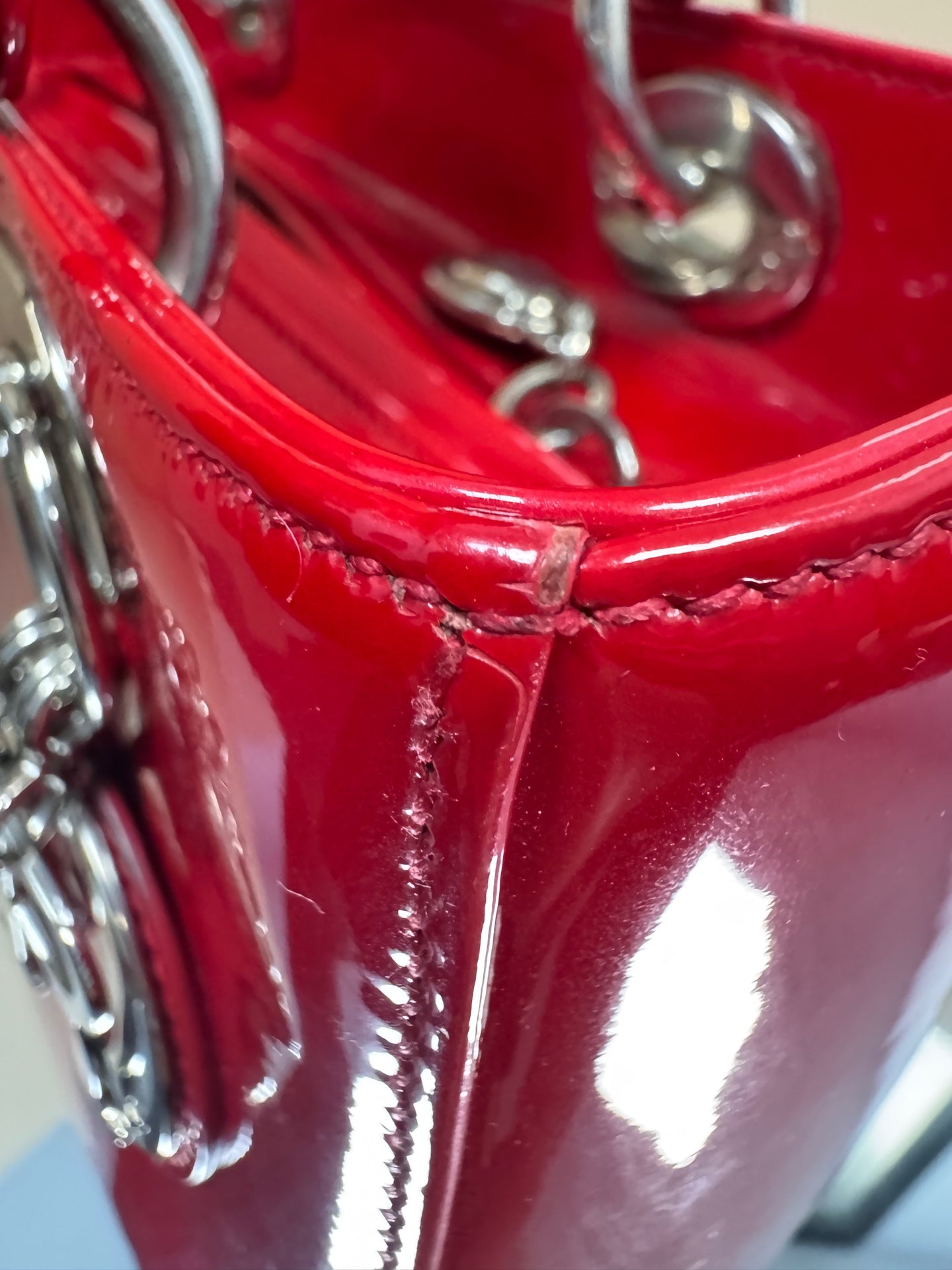 Dior - Lady Dior - Patent leather - Red - (Medium)