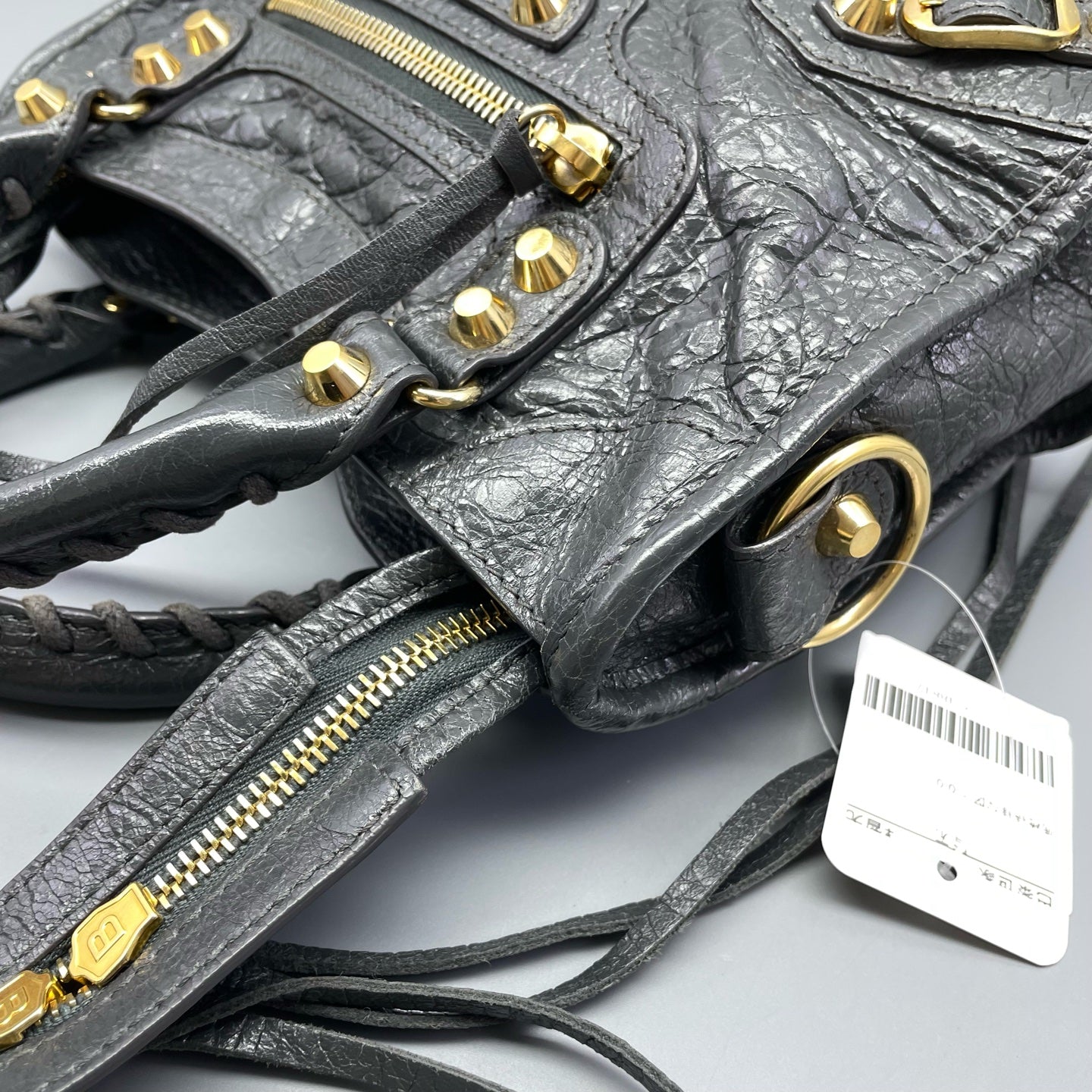 Balenciaga - Mini City Bag - Distressed lambskin leather - Grey - (mini)