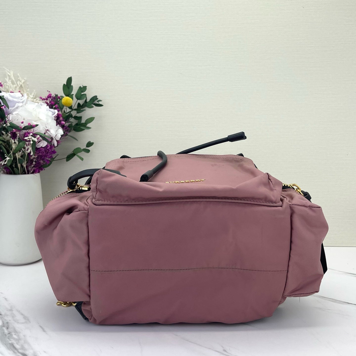 Burberry - The Rucksack - Nylon with Leather Trim - Pink with Black Accents - (Large)