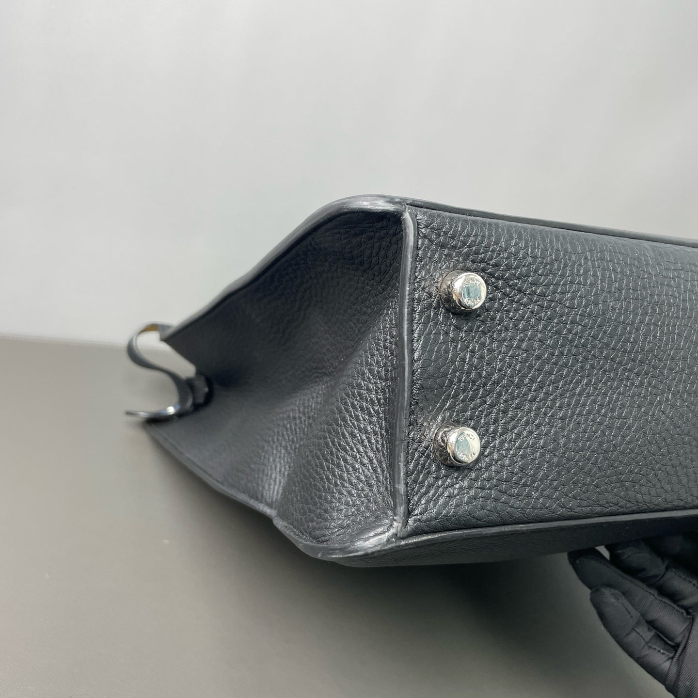 Fendi - Peekaboo X-Lite - Grained calfskin leather - Black with Yellow Interior - (Large)