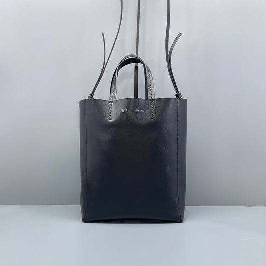 Celine - Cabas Tote Bag - Grained calfskin leather - Black - (Medium)