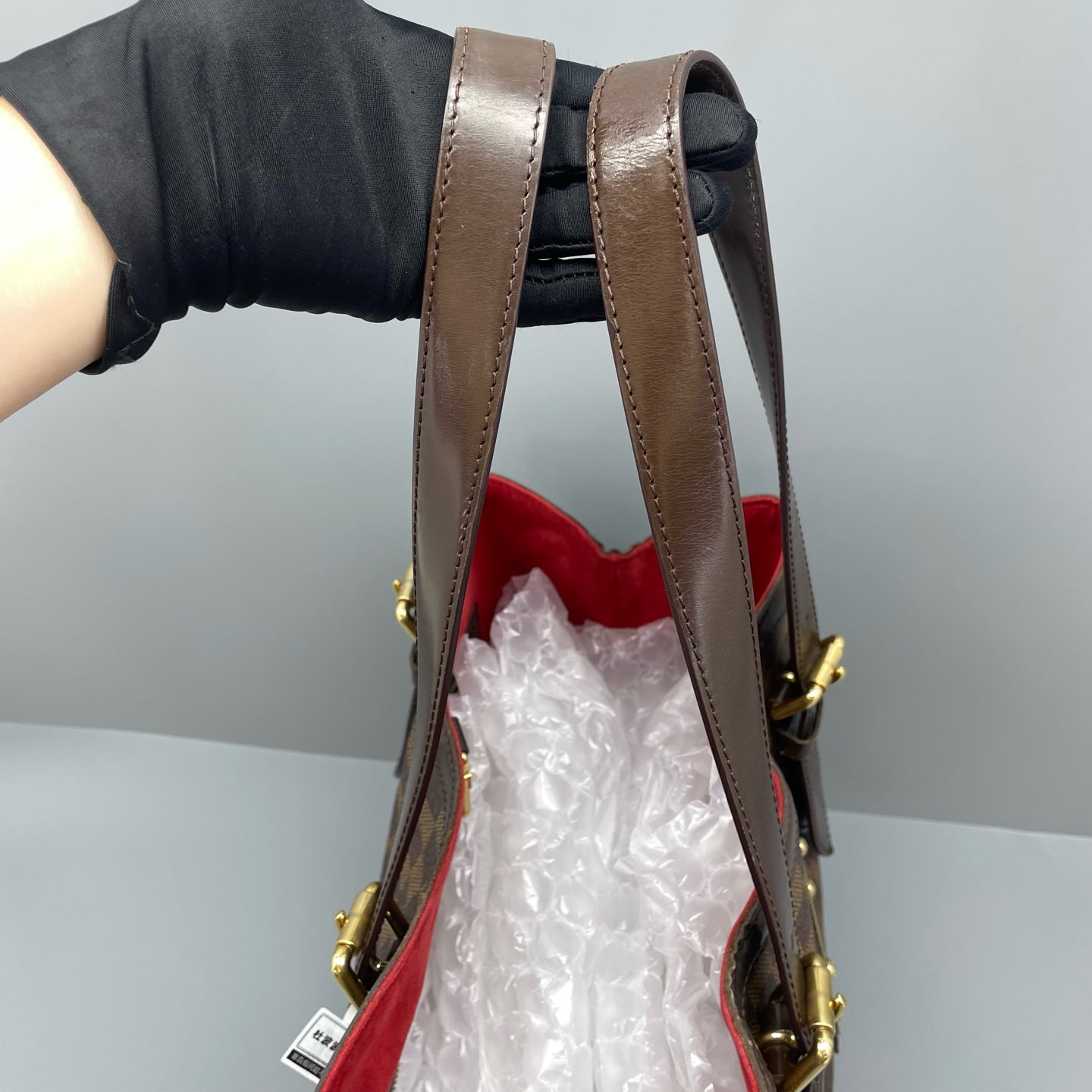 Louis Vuitton - Hampstead MM - Damier Ebene coated canvas with brown leather trim - Brown - (Large)