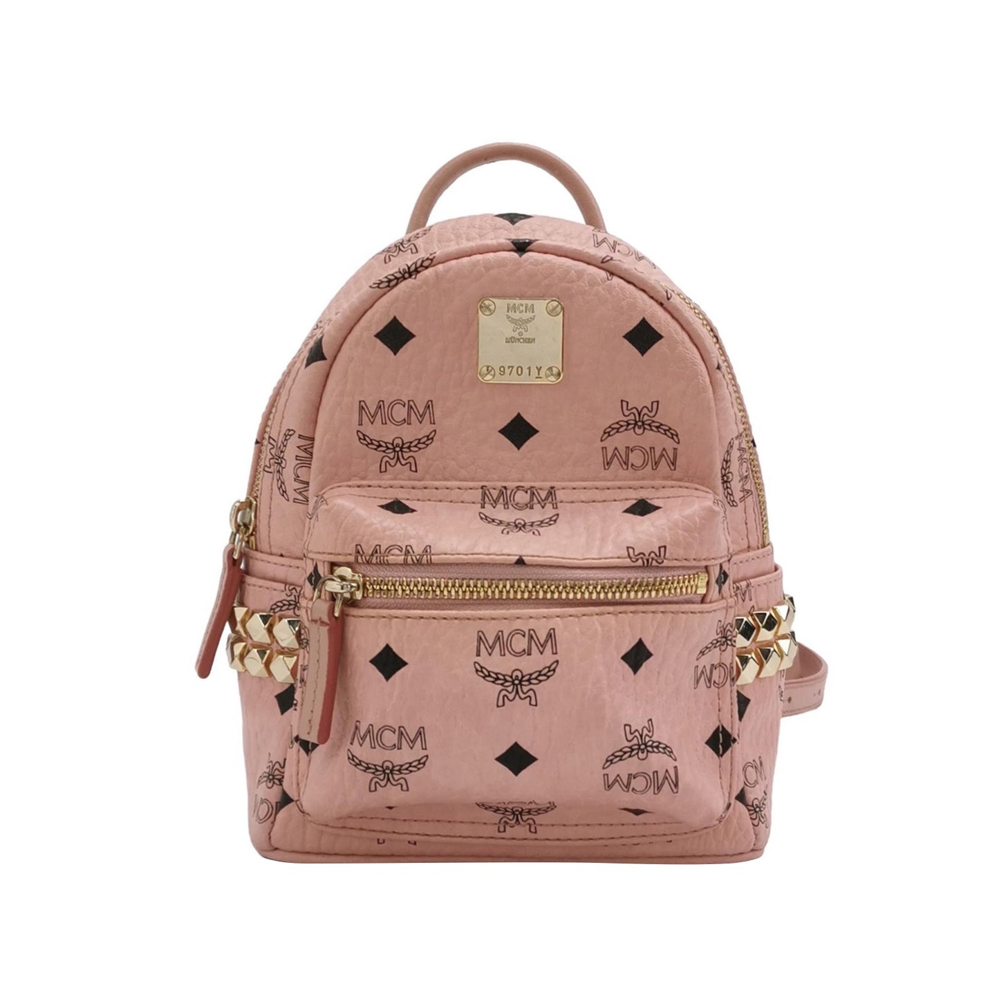 MCM - Stark Mini Backpack - Coated canvas and leather - Pink - (mini)