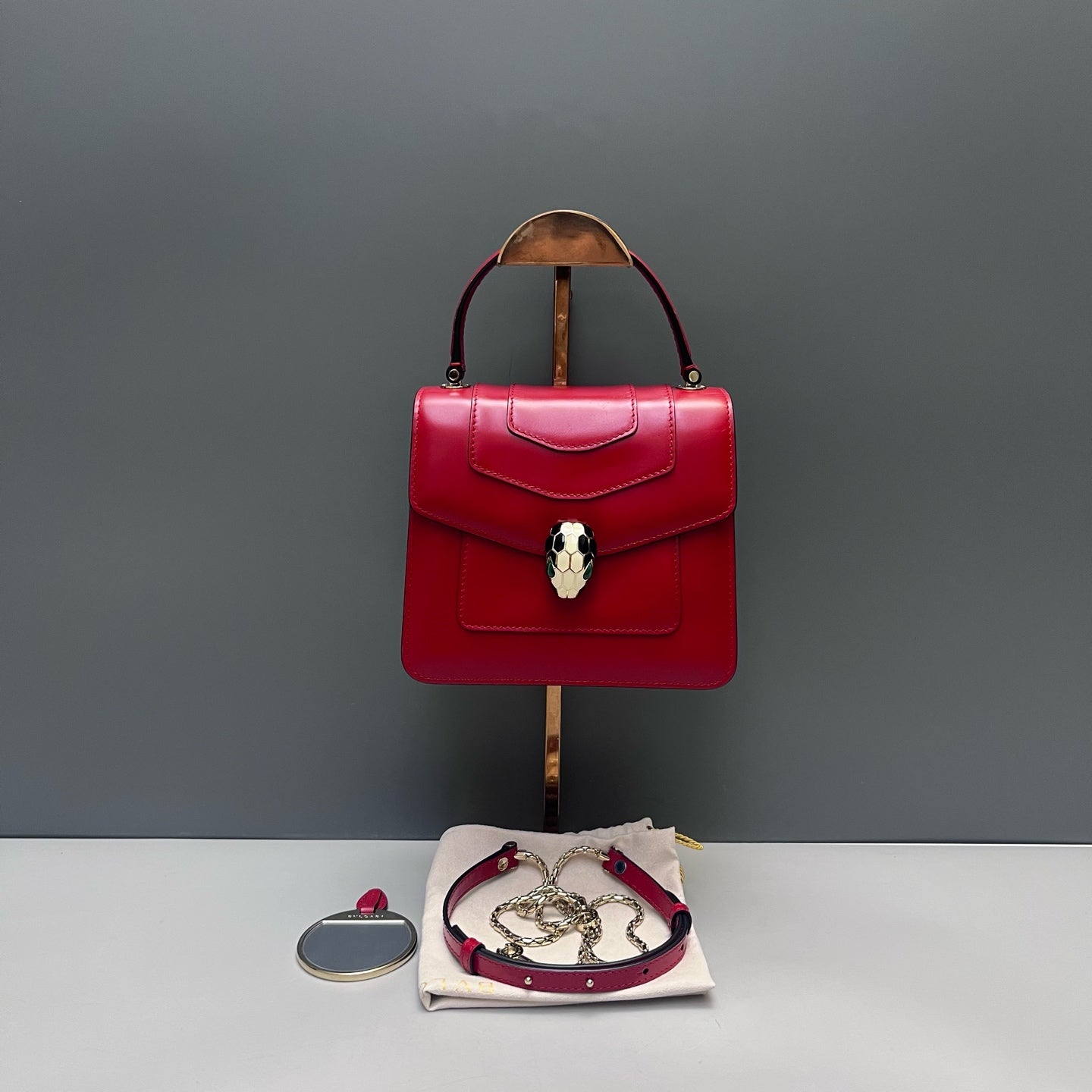 Bvlgari - Serpenti Forever Accordion Bag - Leather - Red - (mini)