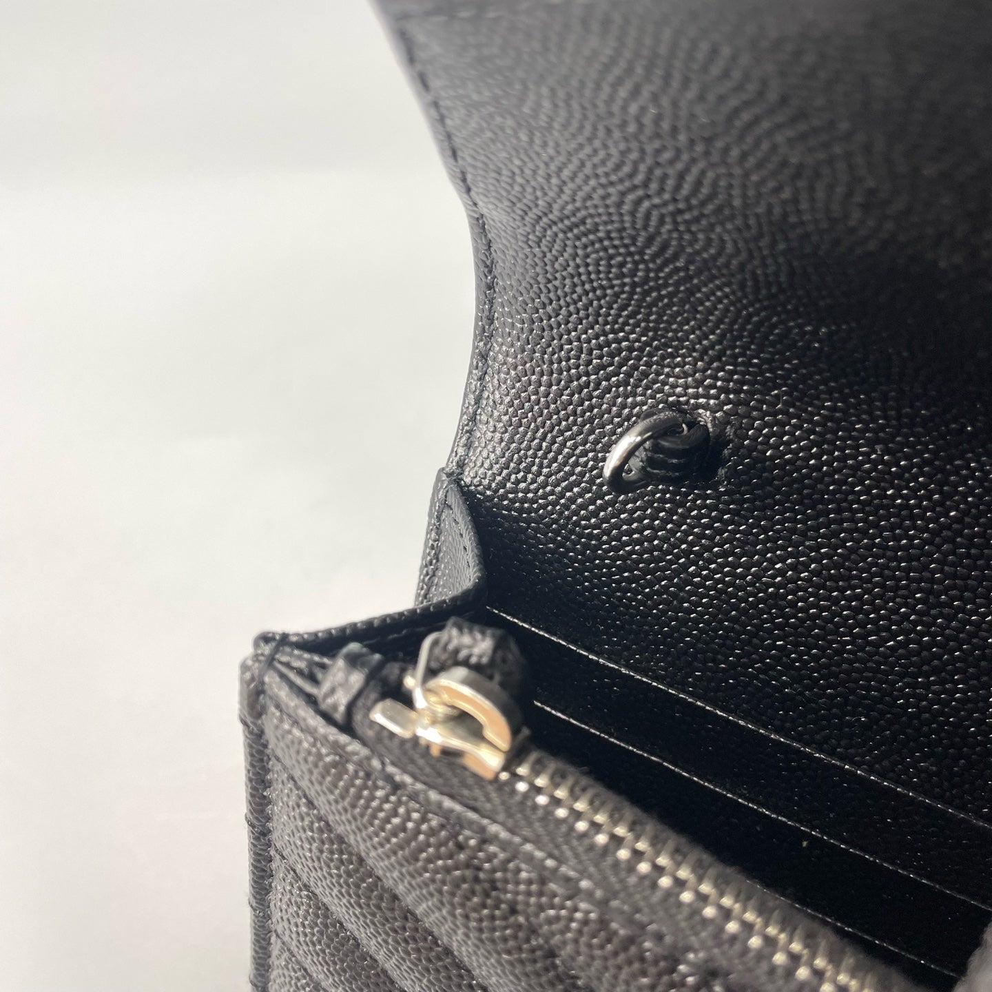 Saint Laurent - Envelope Bag Small - Calfskin leather - Black with Silver-Tone Hardware - (small)