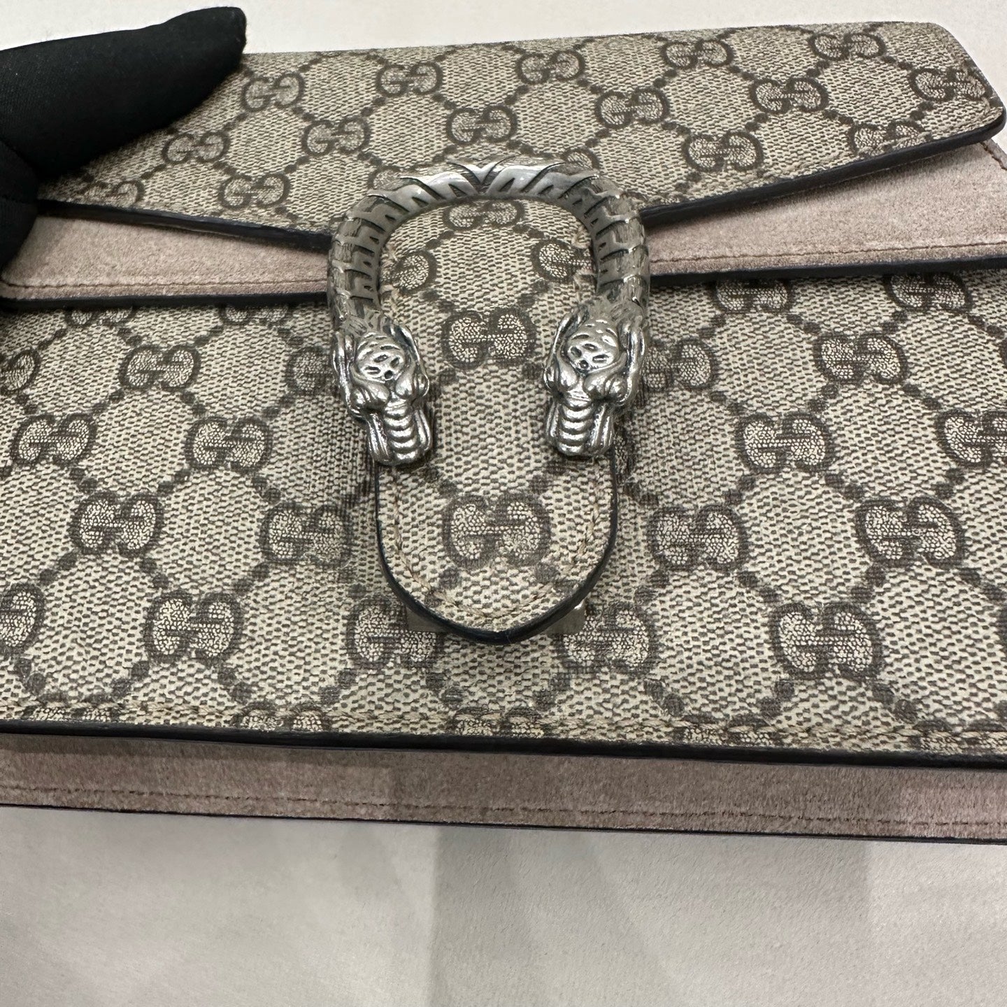 Gucci - Dionysus Small Shoulder Bag - GG Supreme canvas with suede trim - Beige with Brown GG monogram - (Small)
