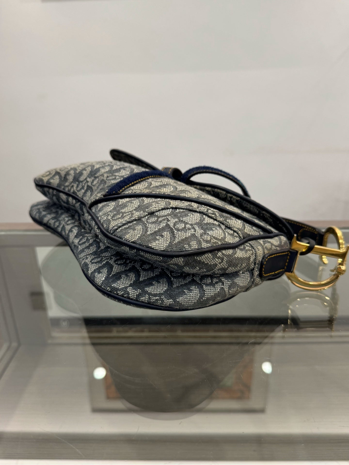 Dior - Saddle Bag - Dior Oblique canvas with leather trim - Grey - (medium)