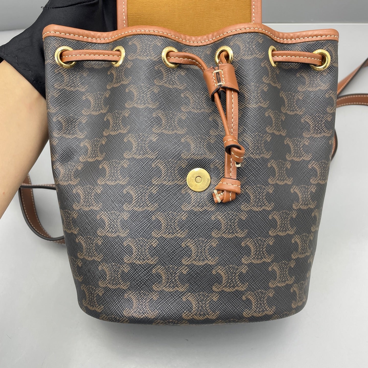 Celine - Triomphe Canvas Mini Backpack - Triomphe canvas and leather - Brown - (mini)