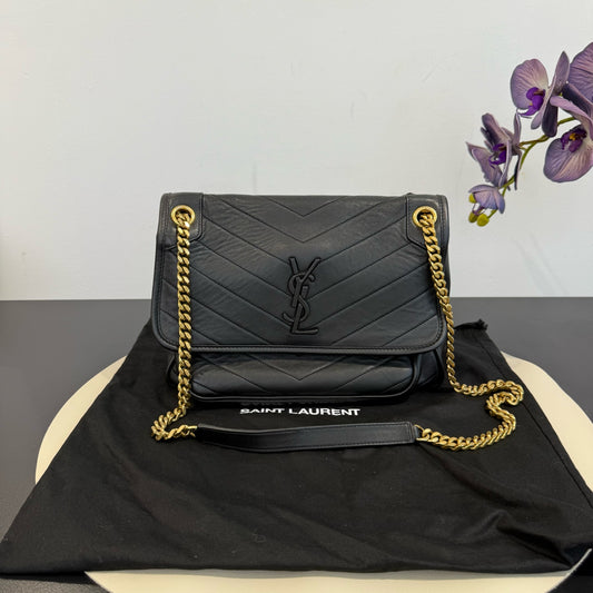 Saint Laurent - Niki Medium - Matte cowhide leather - Black - (medium)