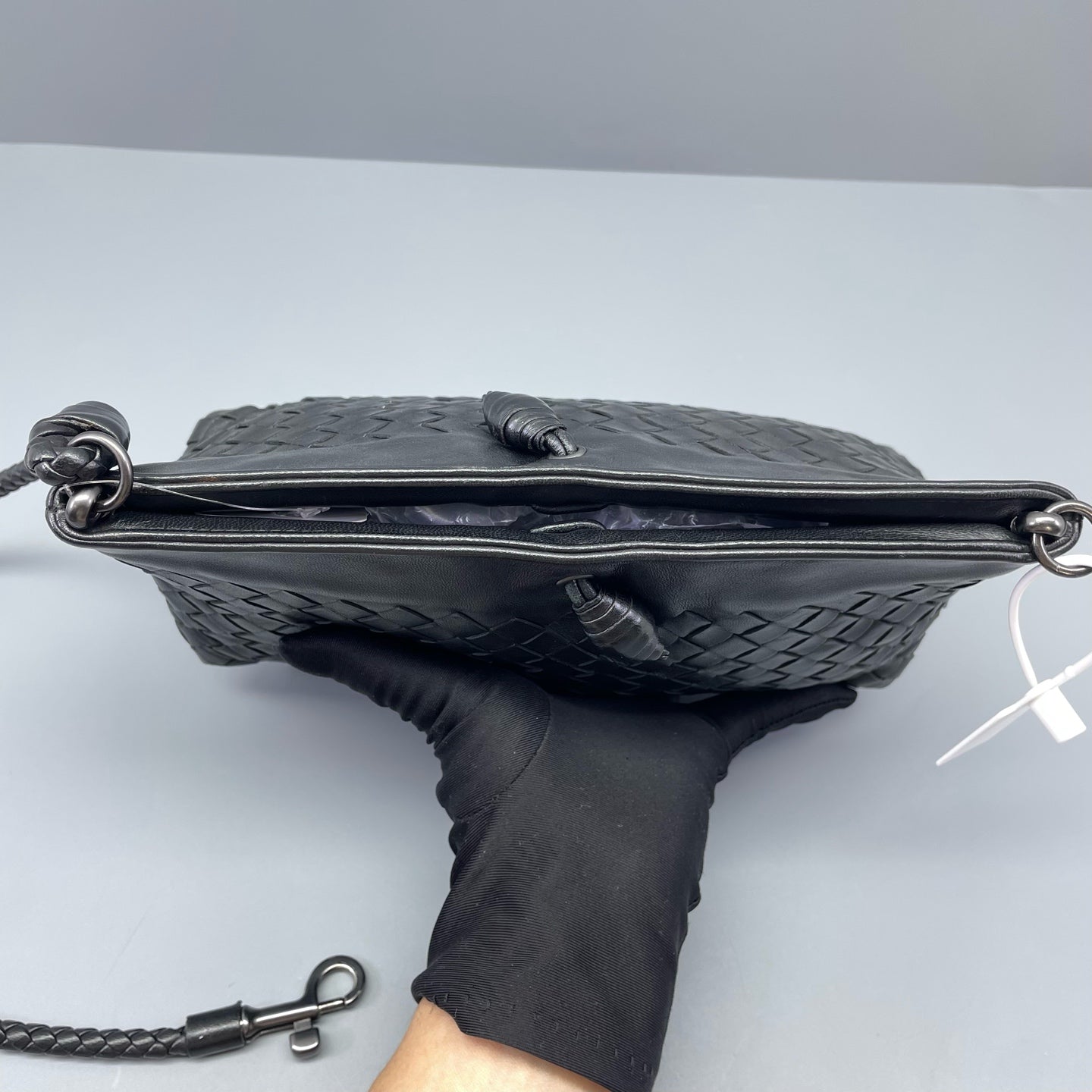 Bottega Veneta - Intrecciato Shoulder Bag - Lambskin leather - Black - (Small)
