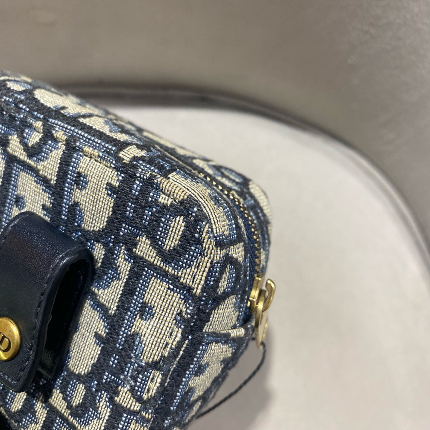 Dior - Oblique Canvas Belt Pouch - Cloth - Blue - (mini)