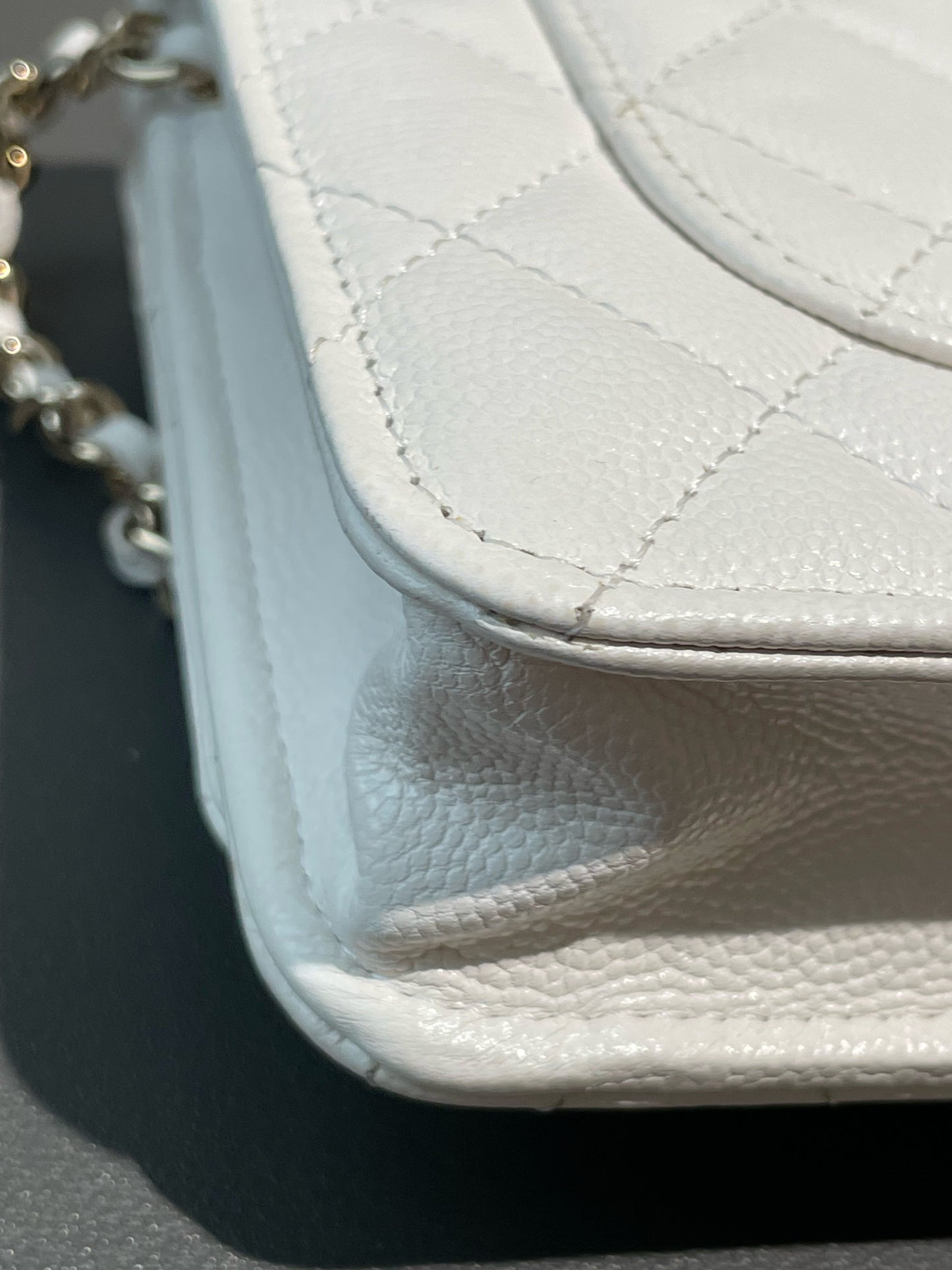 Chanel - Wallet on Chain (WOC) - Leather - White - (small)
