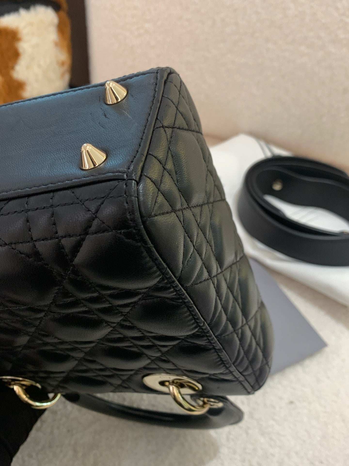 Dior - Lady Dior Small - Lambskin leather - Black - (Small)