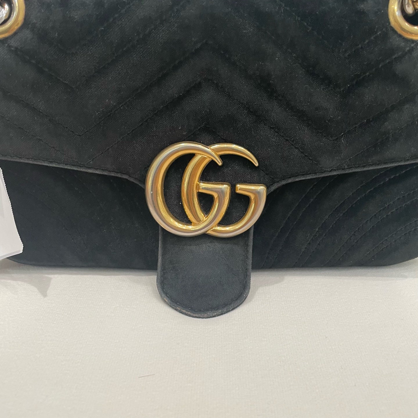 Gucci - GG Marmont Small Shoulder Bag - Velvet - Black - (small)