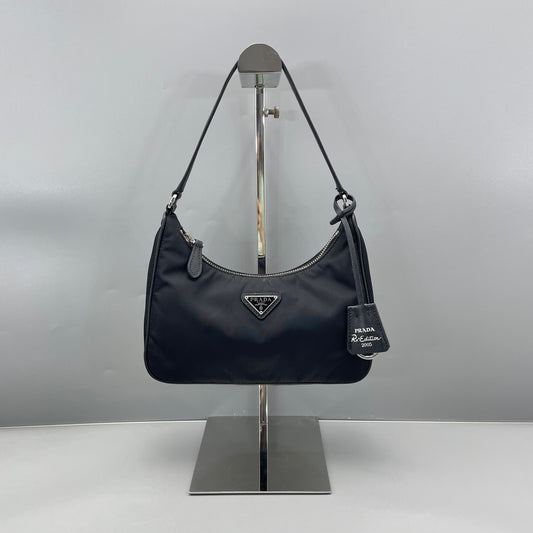 Prada - Re-Edition 2005 Hobo Bag - Nylon and Saffiano leather - Black - (mini)