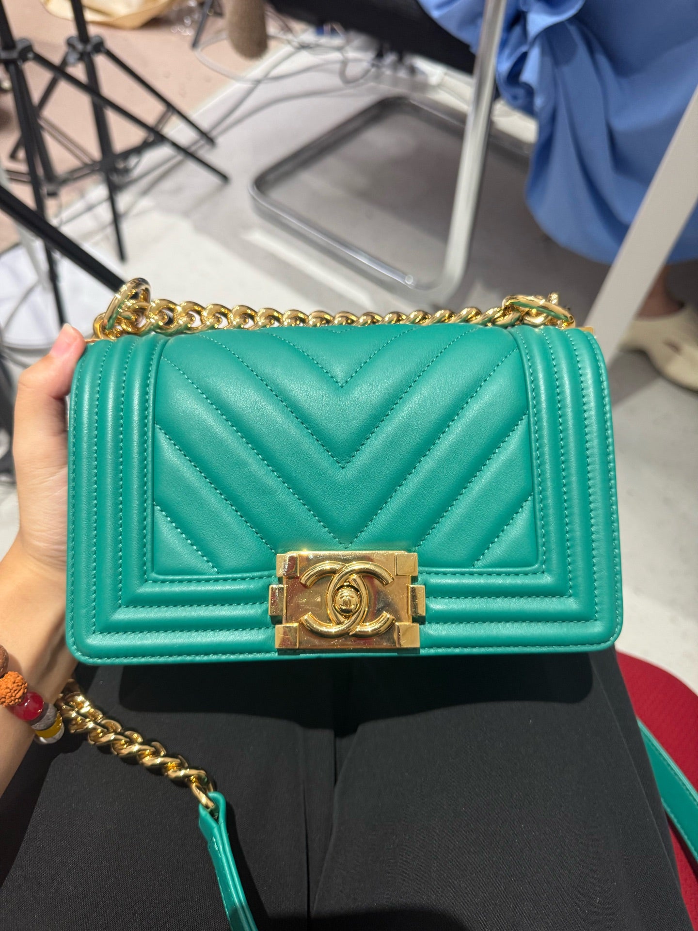 Chanel - Le Boy Flap Bag - Calfskin leather - Green - (small)
