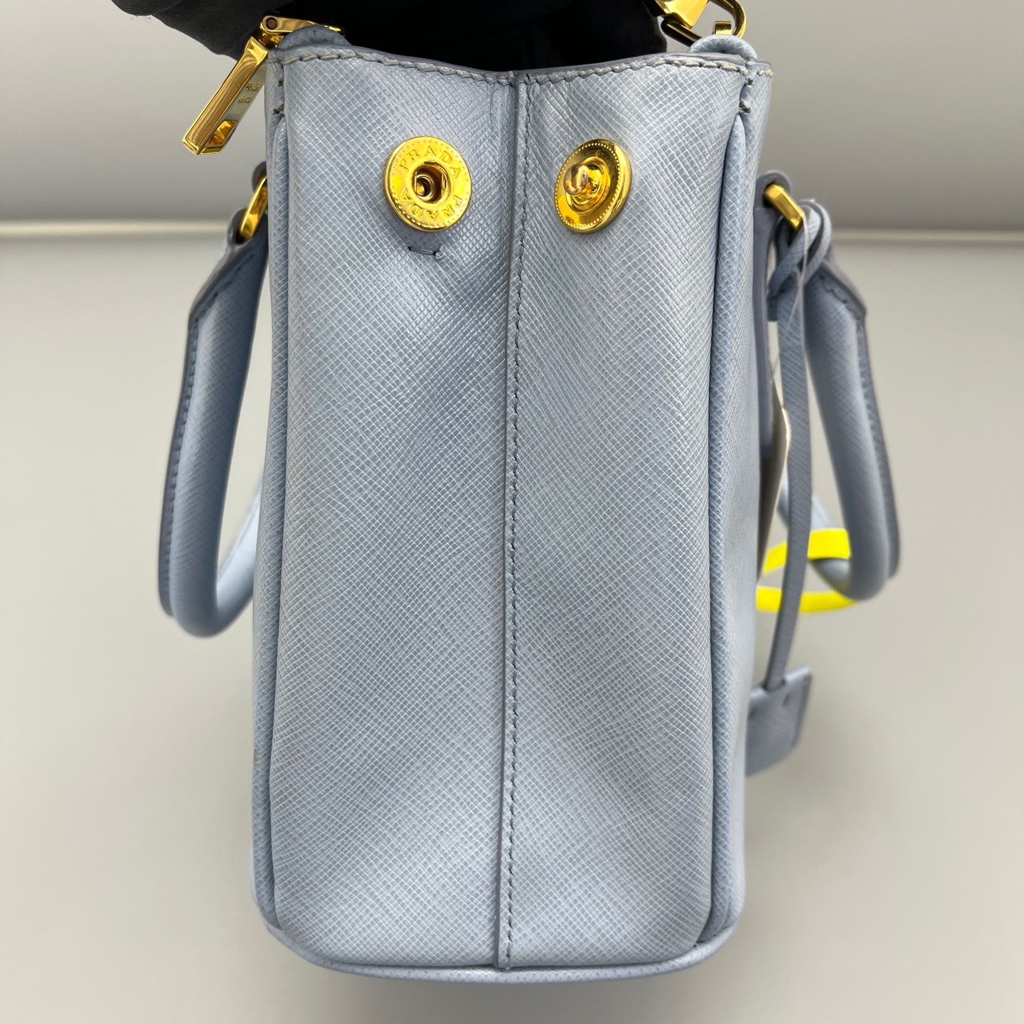 Prada - Saffiano Lux Double Zip Tote - Saffiano leather - Blue - (Small)