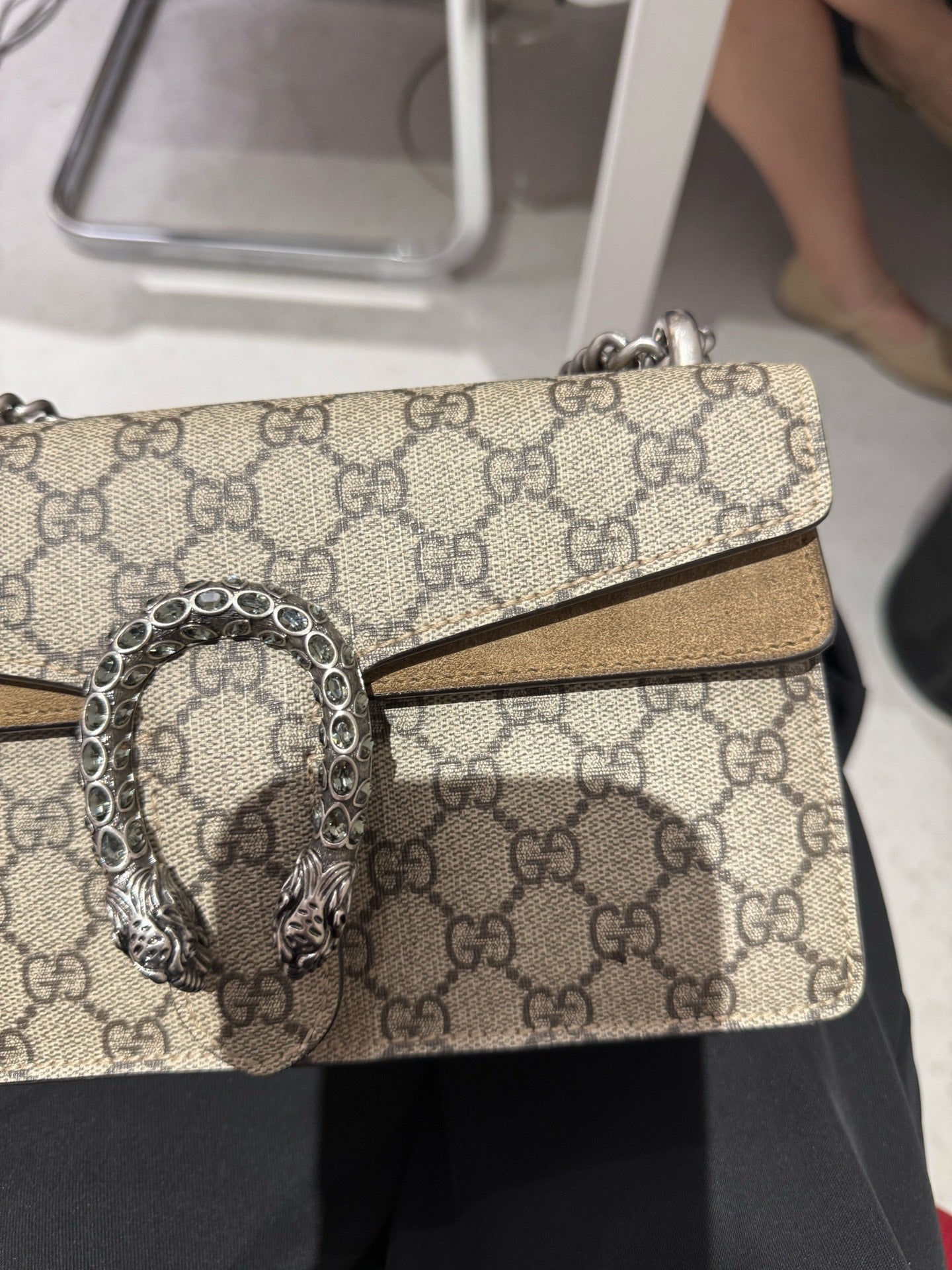 Gucci - Dionysus Small Shoulder Bag - GG Supreme coated canvas and suede - Beige and Camel - (Small)