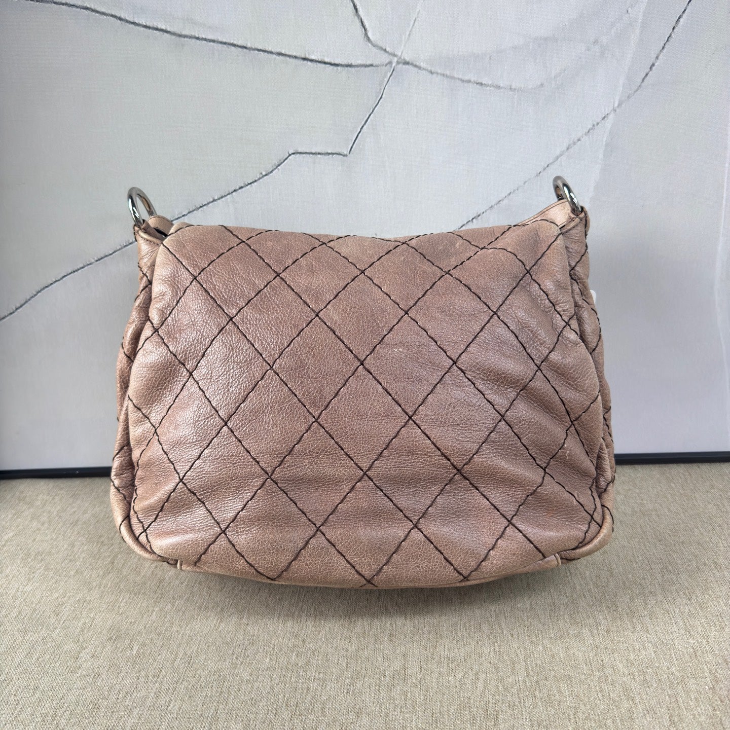 Chanel - Pumpkin Airport Chain Bag - Cowhide leather - Beige - (Large)