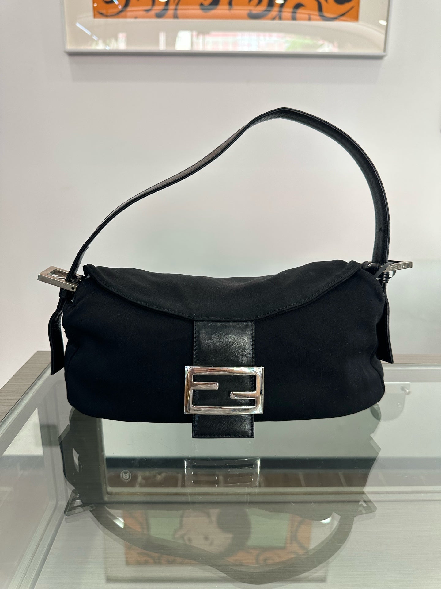 Fendi - Baguette - Cloth - Black - (Small)
