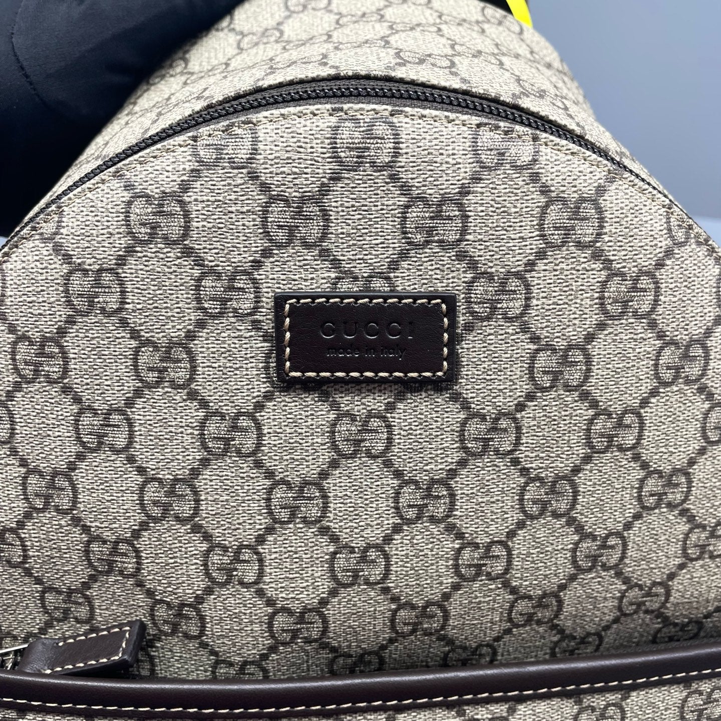 Gucci - GG Supreme Small Backpack - Coated canvas with leather trim and textile straps - Beige - (Small)