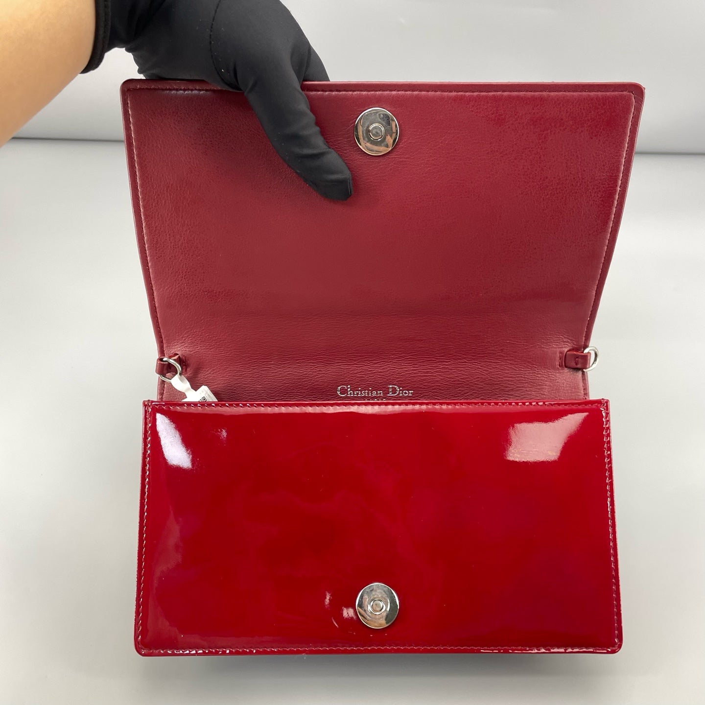 Dior - Lady Dior WOC (Wallet on Chain) - Patent leather - Red - (Mini)