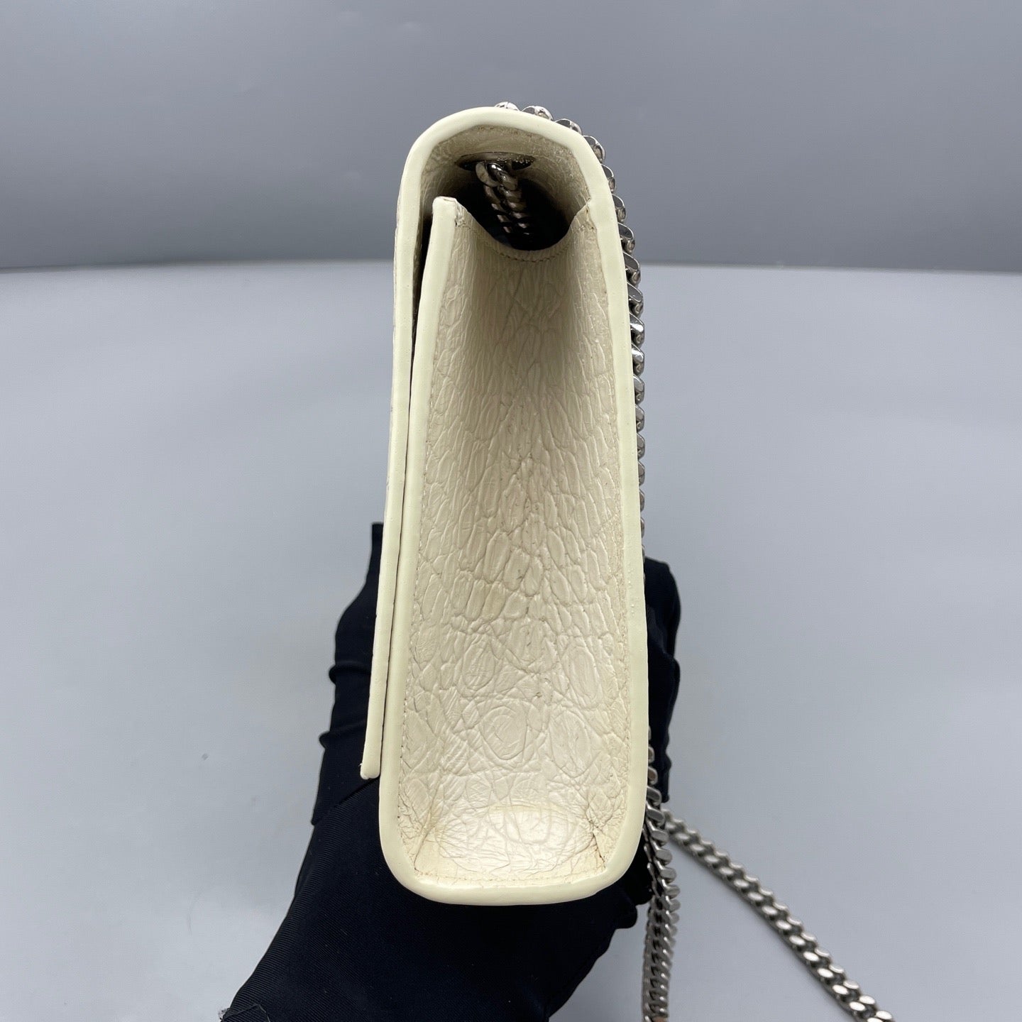 Saint Laurent - Kate Tassel Bag - Croc-embossed leather - White - (medium)