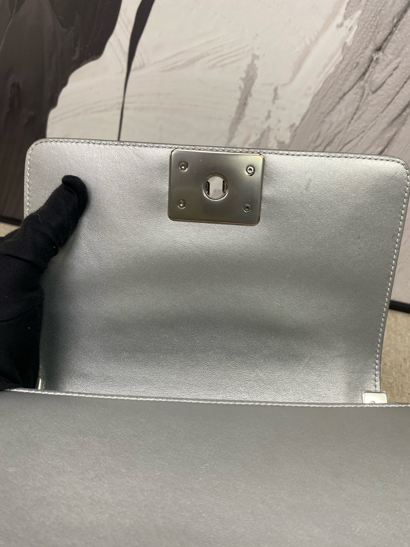 Chanel - Le Boy Mermaid Iridescent Chain Bag - Pearlescent PVC and leather - Blue and Silver Bicolor - (Mini)