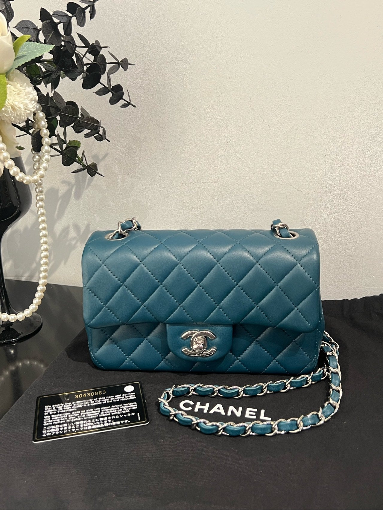 Chanel - Classic Flap Large Mini - Lambskin leather - Blue - (mini)