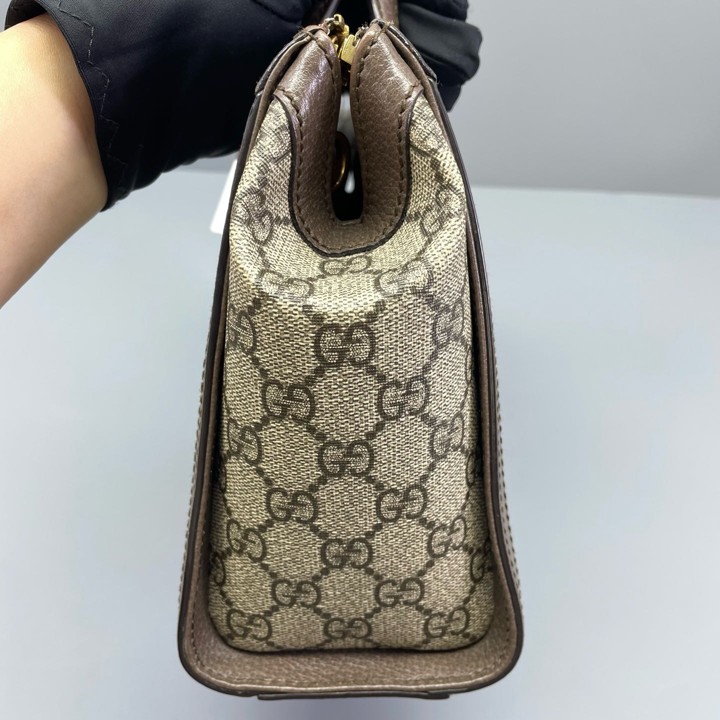 Gucci - Ophidia Small Tote Bag - GG Supreme canvas and leather - Brown - (small)