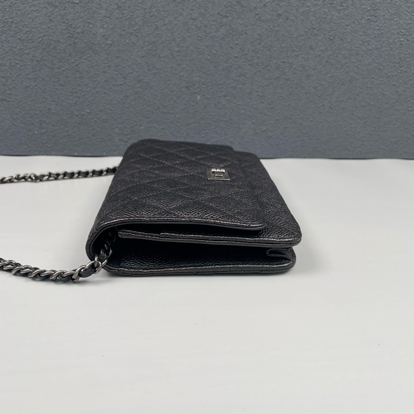 Chanel - 2.55 Wallet on Chain (WOC) - Grained calfskin leather - Black - (mini)