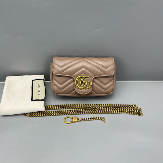 Gucci - Marmont Super Mini - Leather - Beige - (mini)