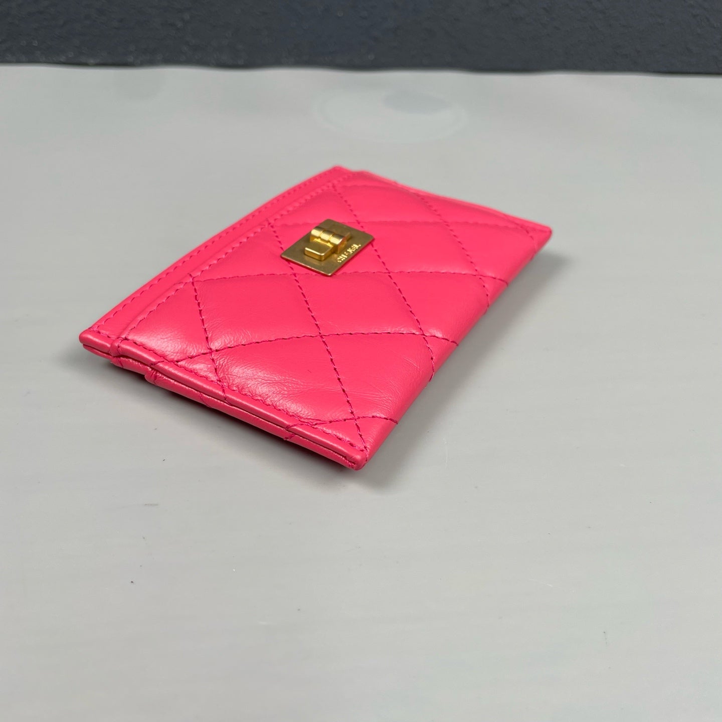 Chanel - 2.55 Series Card Holder - Lambskin leather - Pink with Gold-Tone Hardware - (small)